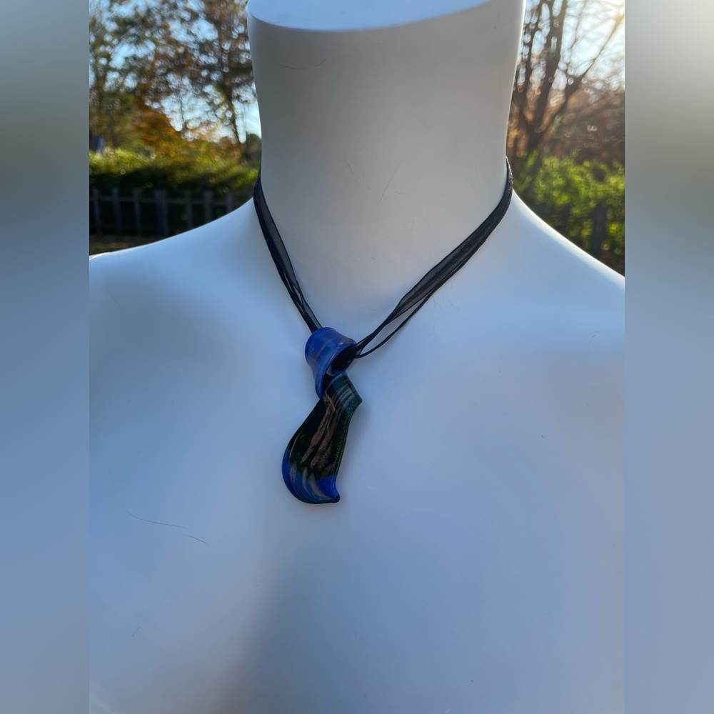 Women’s Glass Multi-Color Pendant Adjustable Necklace